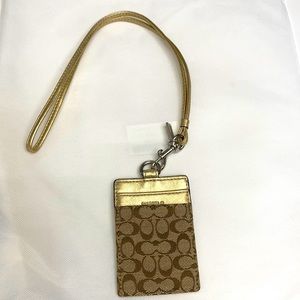 NWOT coach lanyard/card holder